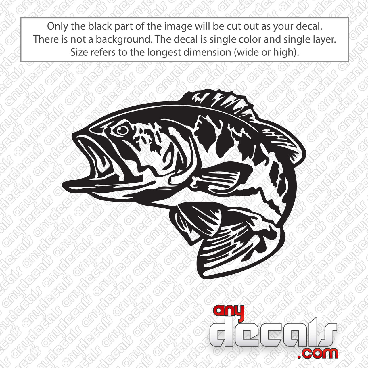 Bass Fish Decal Sticker 