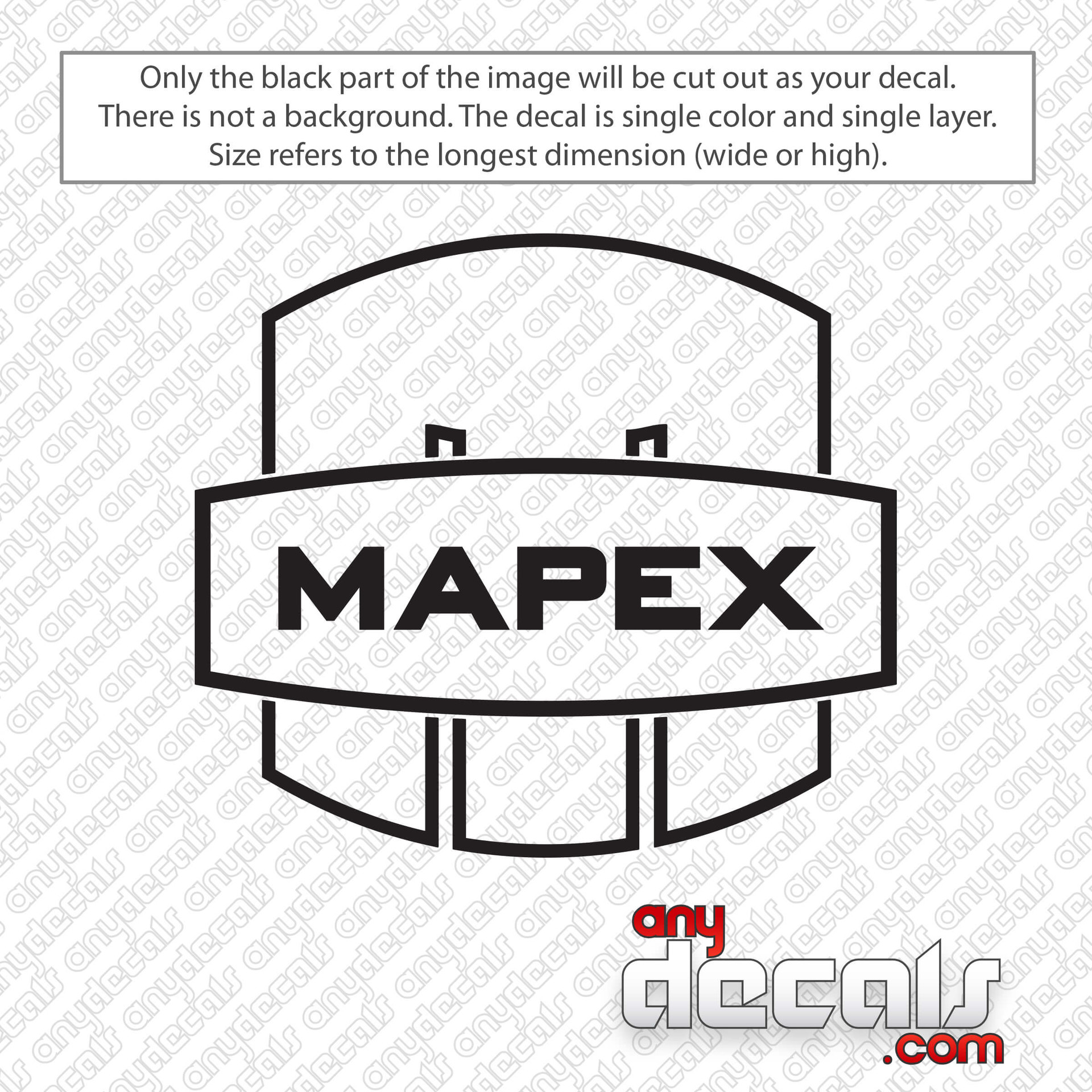 Mapex Drums Logo Bass Drum Decal Sticker