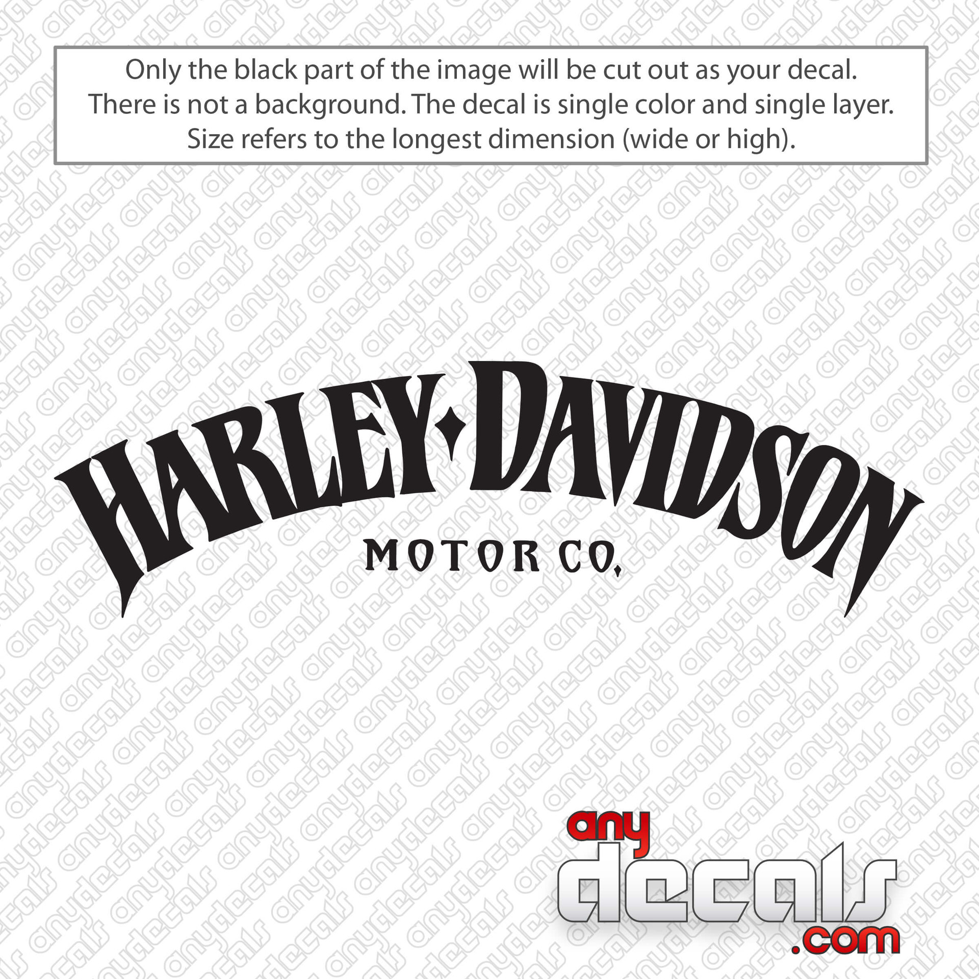 Harley Davidson Text Logo Decal Sticker