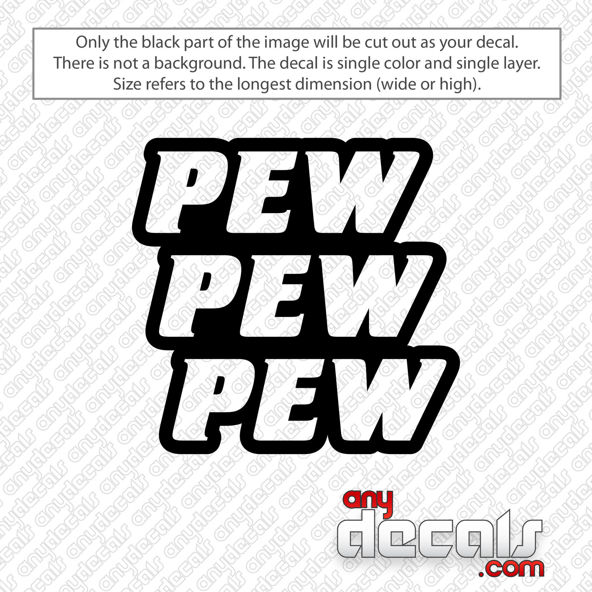 Pew Safety Selector Switch Decal Sticker