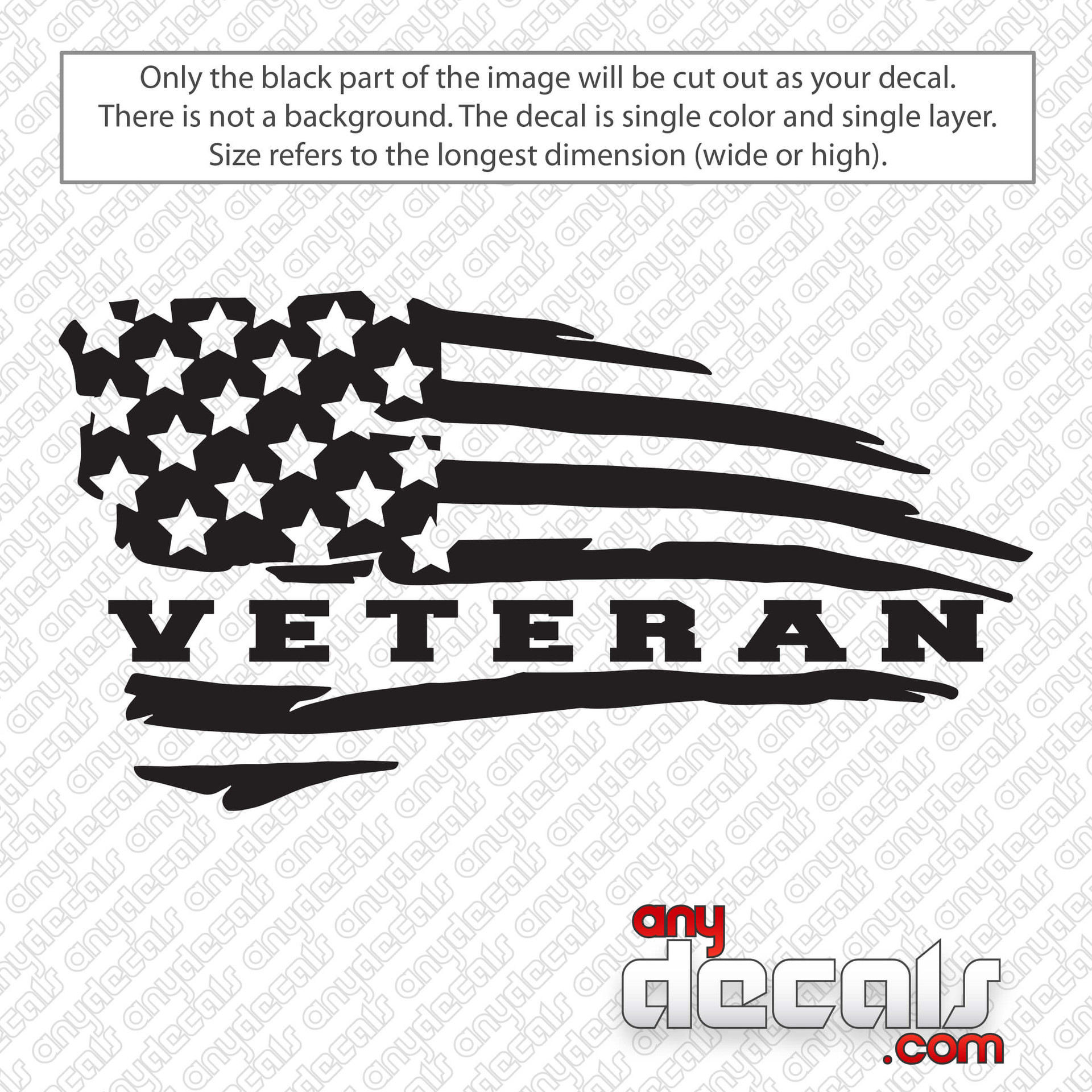 Distressed American Flag Decal Sticker - AnyDecals(04)