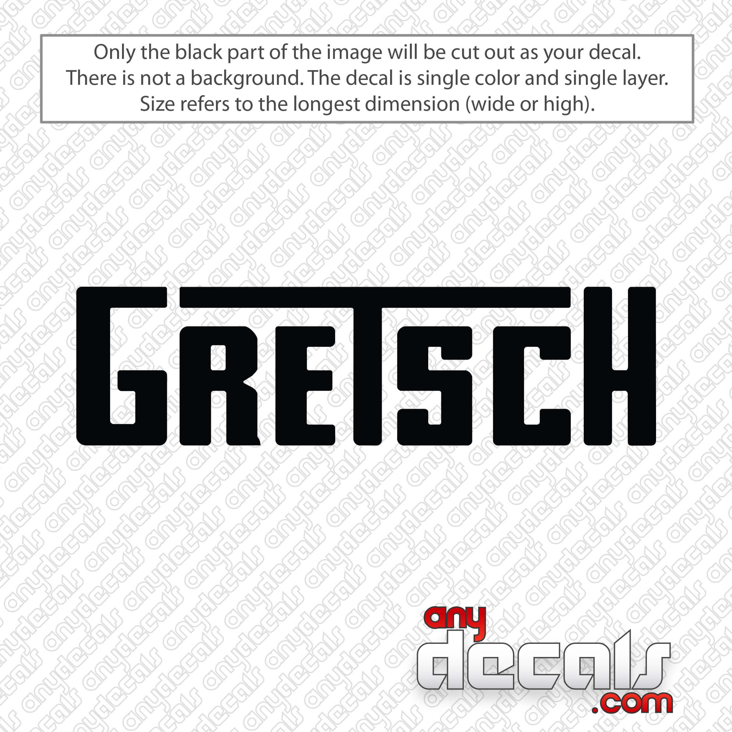 Gretsch Drums Bass Decal Vinyl Sticker