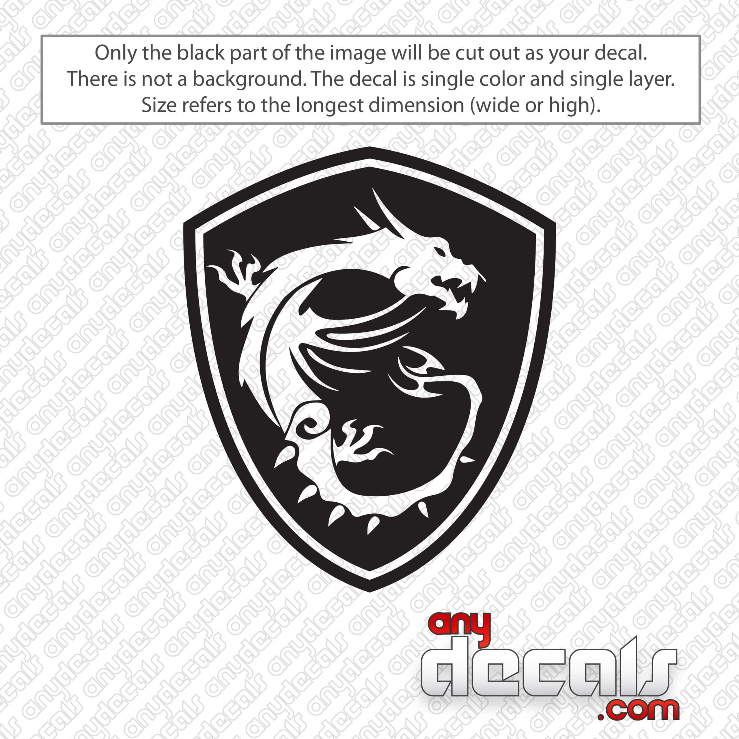 MSI Gaming Dragon Decal Sticker