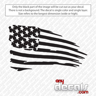 Veteran Distressed American Flag Decal Sticker - AnyDecals.com