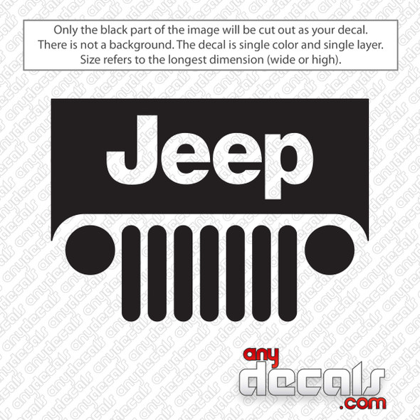 Jeep Logo With Grill Decal Sticker