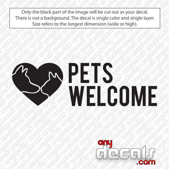 Pets Welcome Cat Dog Decal Sticker