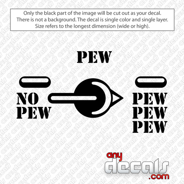 Pew Safety Selector Switch Decal Sticker