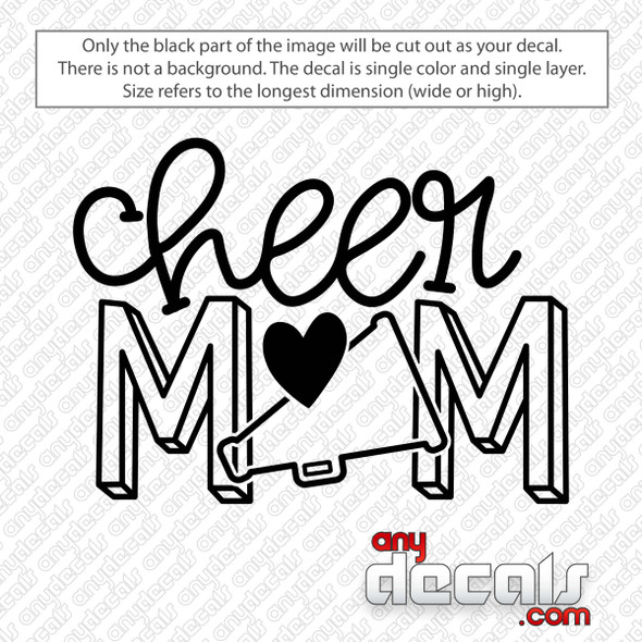 Cheer Mom Megaphone Decal Sticker