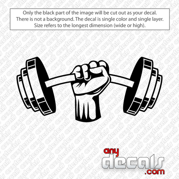 Dumbbell Fist Weight Decal Sticker