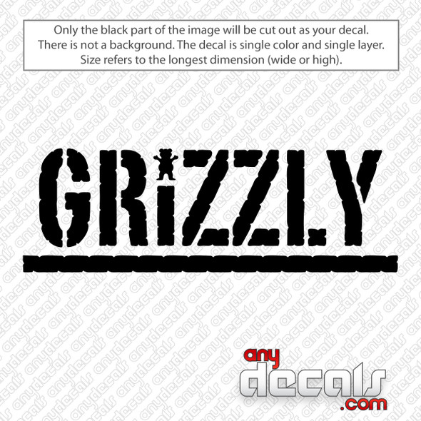 Grizzly Griptape Bear Decal Sticker - AnyDecals.com