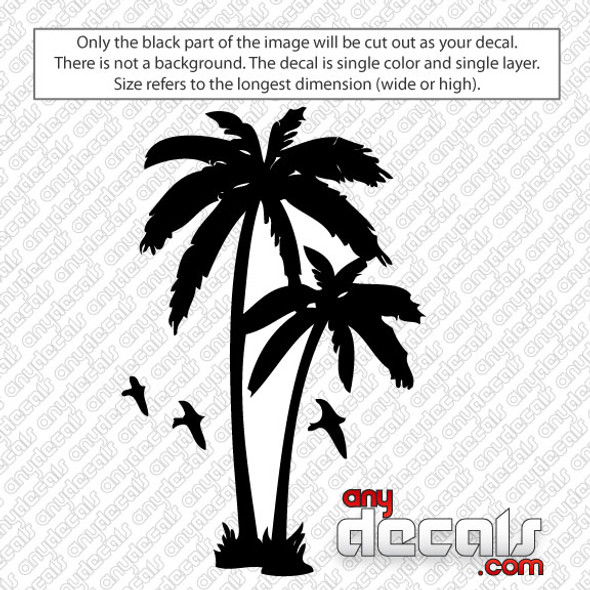 Car Decals - Car Stickers, Island Palm Tree Car Decals