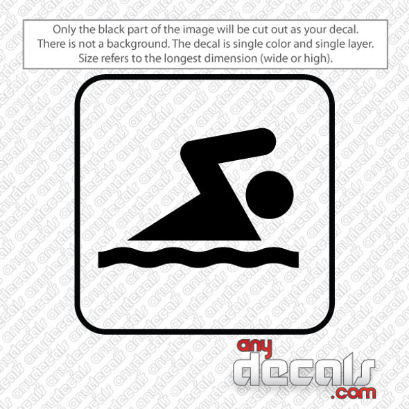 swimming symbol car decals and stickers