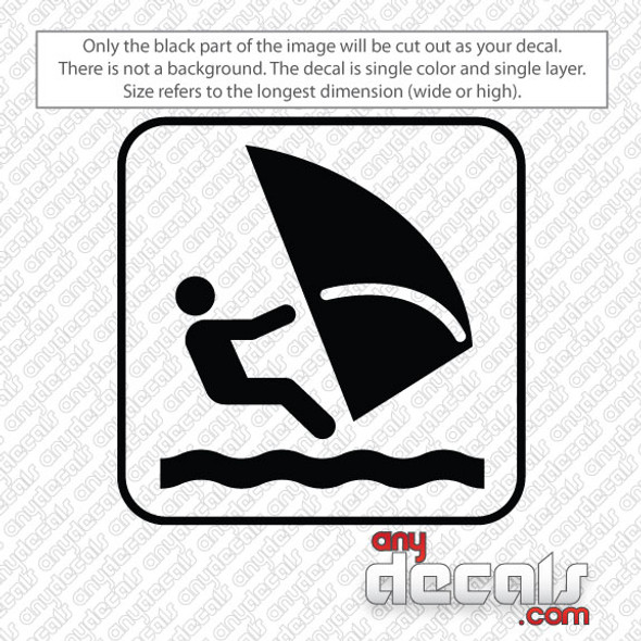 windsurfing symbol car decals and stickers