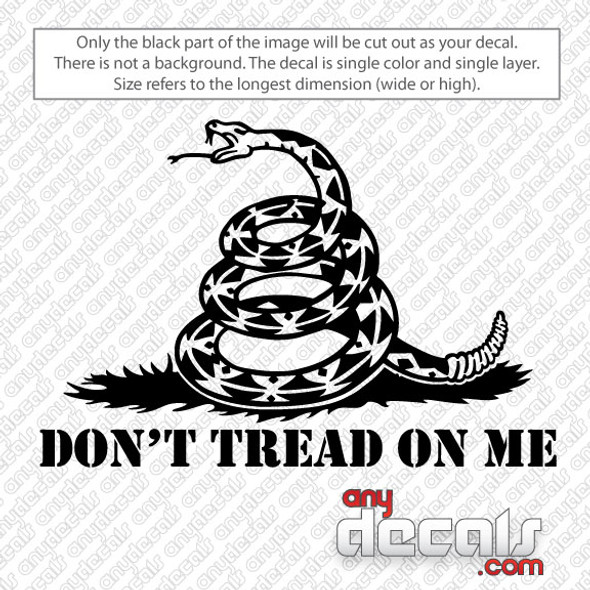 Don't Tread On Me with Snake Car Decal