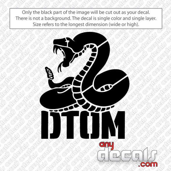 DTOM with Snake Car Decal