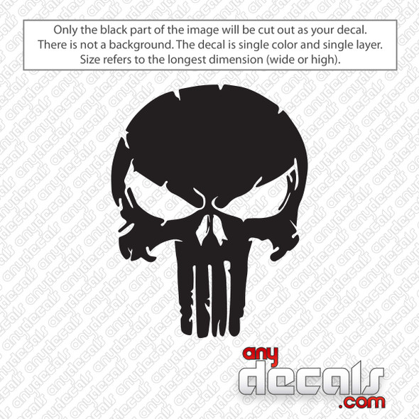 Punisher Skull Distressed Decal Sticker