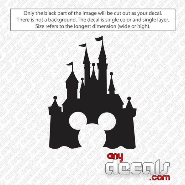 Disney Castle With Mickey Ears Decal Sticker