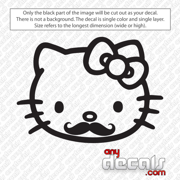 Hello Kitty Handlebar Mustache Decal Sticker Hello Kitty Handlebar Mustache Decal Sticker