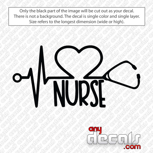Nurse Stethoscope Heart Decal Sticker
