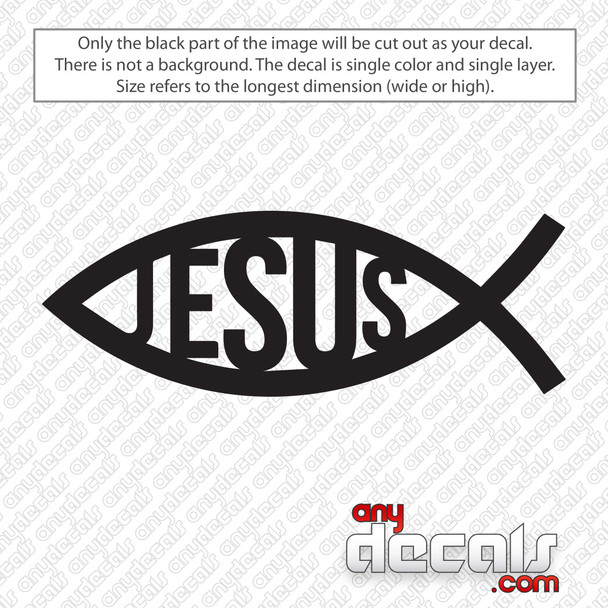 Jesus Fish Symbol Decal Sticker