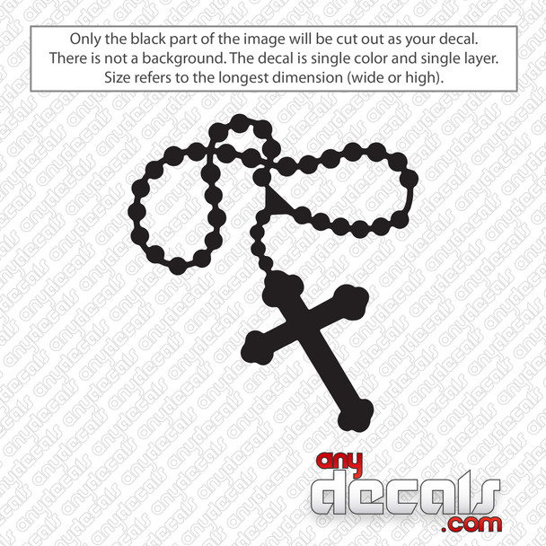 Rosary Beads Cross Catholic Decal Sticker