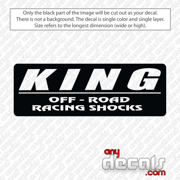 King Off Road Shocks Decal Sticker