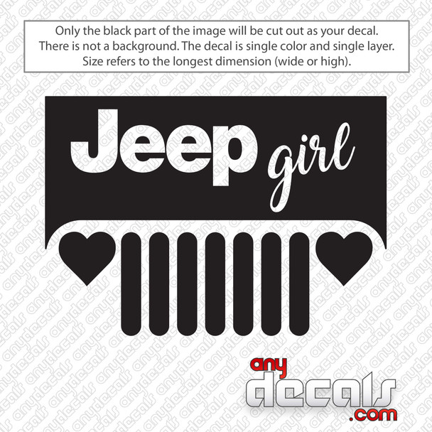 Jeep Girl Grill Decal Sticker