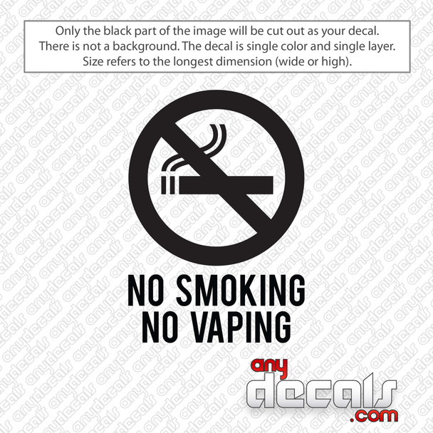 No Smoking No Vaping Decal Sticker