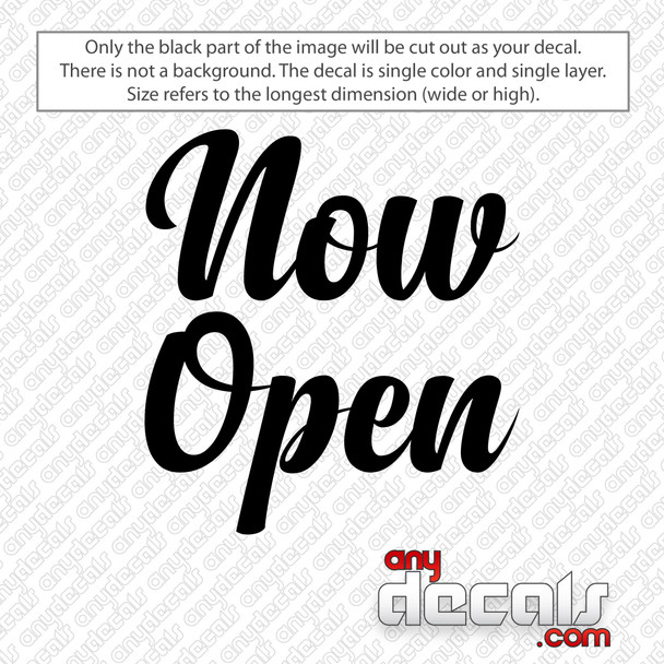 Now Open Business Decal Sticker