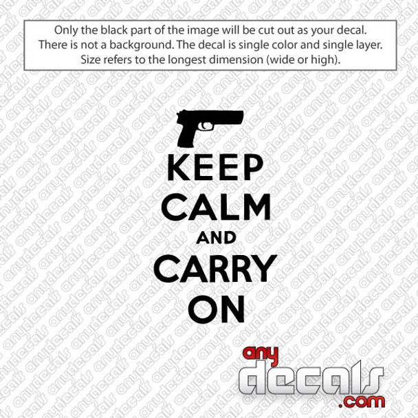 Keep Calm Gun Car Decal