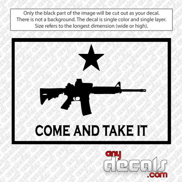 Come and Take It AR15 Outlined Car Decal