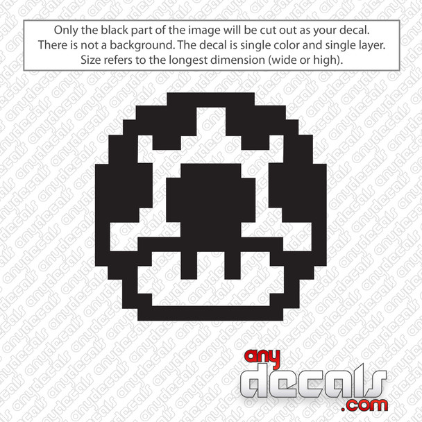 8bit Mushroom Mario Decal Sticker