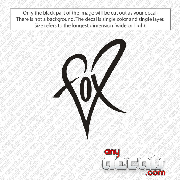 Fox Racing Heart Girly Decal Sticker
