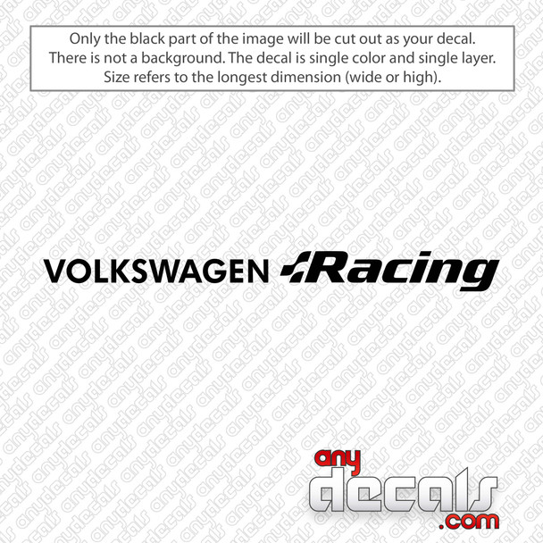 Pegatina Volkswagen Racing en vinilo de alt calidad