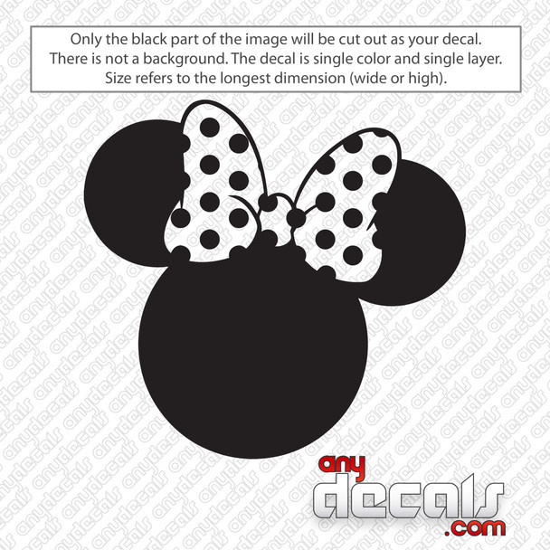 Disney Minnie Mouse Ears with Bow Decal Sticker