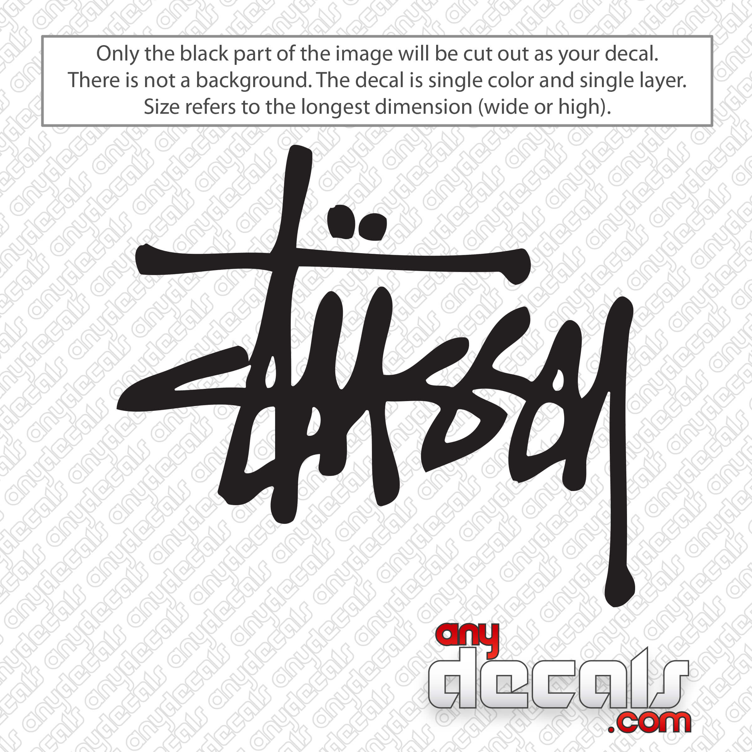 Stussy Logo Decal Sticker - AnyDecals.com