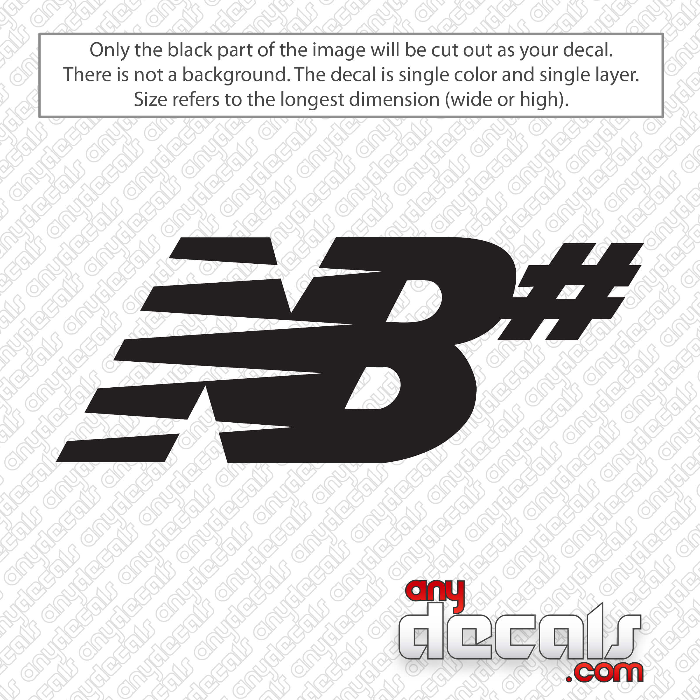 New Balance Numeric Skate Logo Decal Sticker - AnyDecals.com
