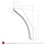 Cedar Knee Brace 65T4 — dimensions | Timber Build