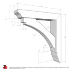 Cedar Bracket 02T18 — dimensional sketch with measurements | Timber Build
