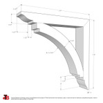 Cedar Bracket 14T9 — dimensional sketch with measurements | Timber Build