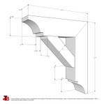 Cedar Bracket 03T1 — dimensional sketch with measurements | Timber Build