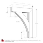 Cedar Bracket 13T5 — dimensional sketch with measurements | Timber Build