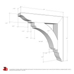 Cedar Bracket 14T10 — dimensional sketch with measurements | Timber Build