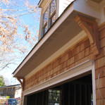 Cedar Bracket 02T7 — installed cedar wood detail | Timber Build