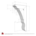 Cedar Bracket 04T1 — dimensional sketch with measurements | Timber Build
