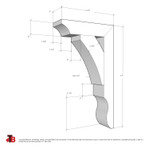 Cedar Bracket 04T2 — dimensional sketch with measurements | Timber Build