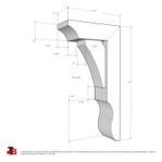 Cedar Bracket 04T4 — dimensional sketch with measurements | Timber Build