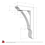 Cedar Bracket 04T5 — dimensional sketch with measurements | Timber Build