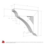Cedar Bracket 04T10 — dimensional sketch with measurements | Timber Build