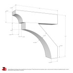 Cedar Bracket 19T1 — dimensional sketch with measurements | Timber Build